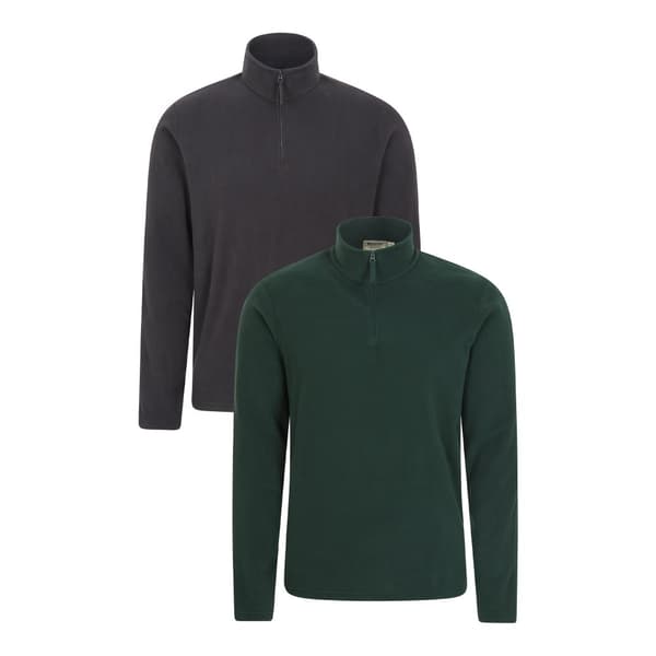 Mountain Warehouse Mens Camber II Fleece Top (Pack of 2)