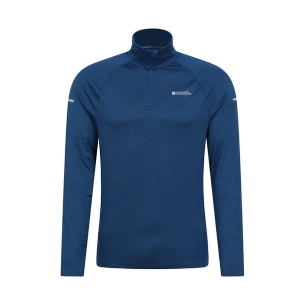 Mountain Warehouse Halvlinne med dragkedja i återvunnen Echo Melange för herrar Navy L