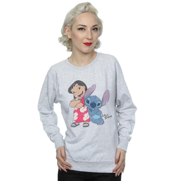 Lilo & Stitch Dam/Tjej Klassisk Sweatshirt i Heather