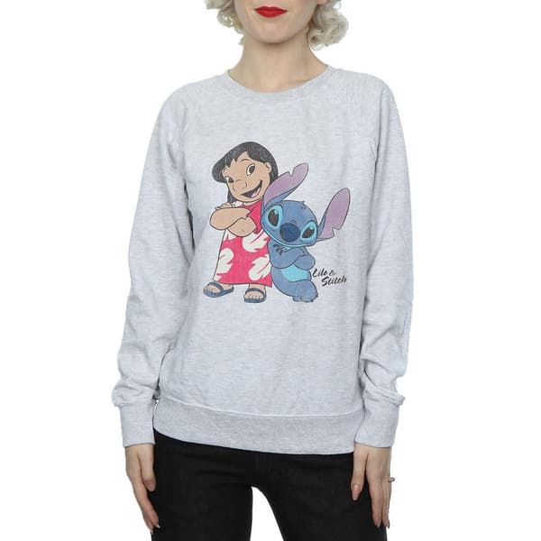 Lilo & Stitch Dam/Tjej Klassisk Sweatshirt i Heather