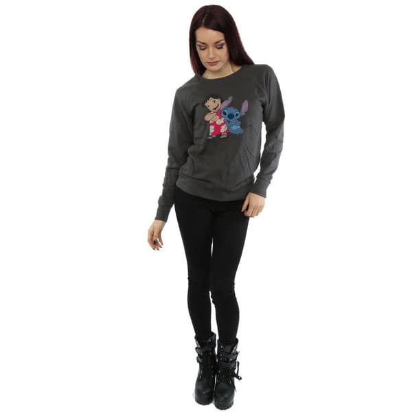 Lilo & Stitch Dam/Tjej Klassisk Sweatshirt i Heather
