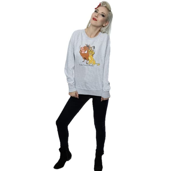 The Lion King Dam/Tjej Classic Simba Timon & Pumba Heather Sweatshirt