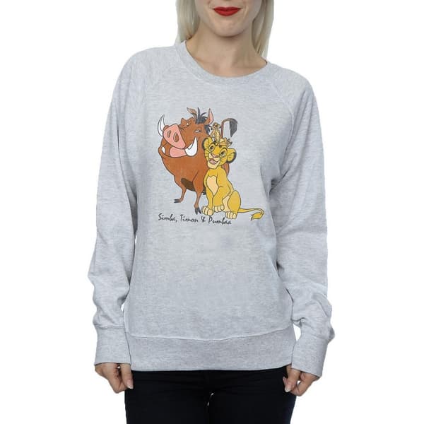 The Lion King Dam/Tjej Classic Simba Timon & Pumba Heather Sweatshirt