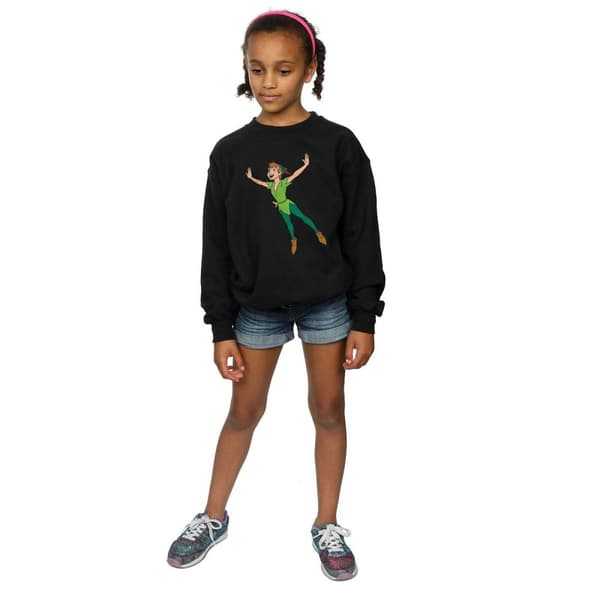 Peter Pan Girls Classic Flying Cotton Sweatshirt