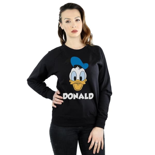 Disney Sweatshirt i bomull med Kalle Ankas ansikte - dam/dam