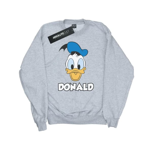 Disney Sweatshirt i bomull med Kalle Ankas ansikte - dam/dam