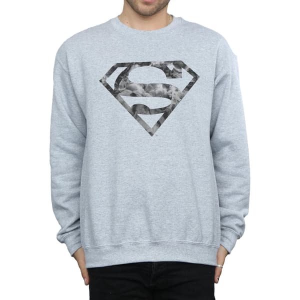 Superman Mens Marble Effect Logo Sweatshirt
