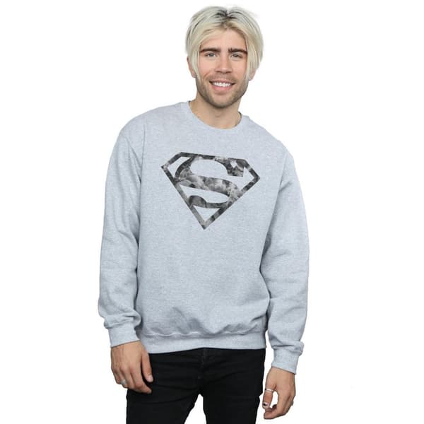 Superman Mens Marble Effect Logo Sweatshirt