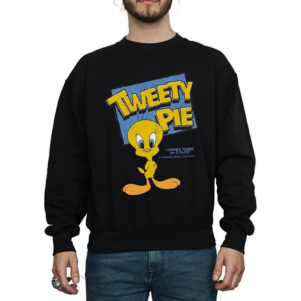 Looney Tunes Mens Classic Tweety Cotton Sweatshirt