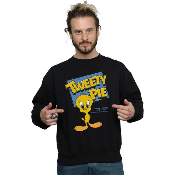 Looney Tunes Mens Classic Tweety Cotton Sweatshirt
