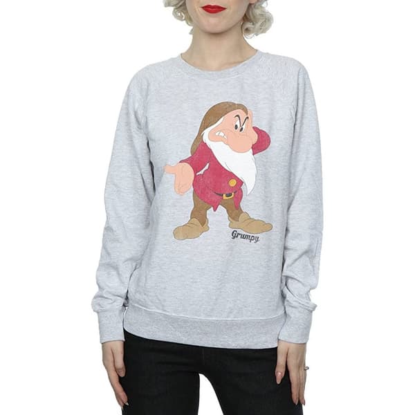 Snow White And The Seven Dwarfs Womens/Ladies Classic Grumpy Heather Sweatshirt