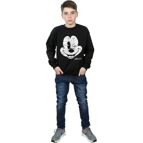 Disney Sweatshirt i bomull med Musse Pigg-ansikte för pojkar