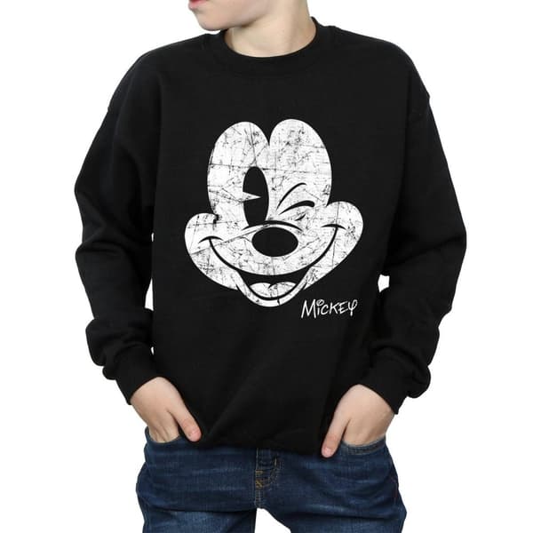 Disney Sweatshirt i bomull med Musse Pigg-ansikte för pojkar