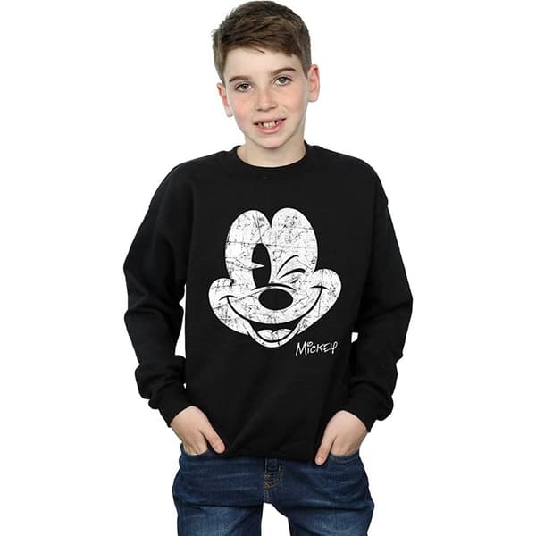 Disney Sweatshirt i bomull med Musse Pigg-ansikte för pojkar