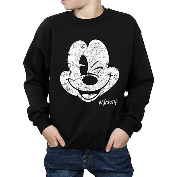 Disney Sweatshirt i bomull med Musse Pigg-ansikte för pojkar