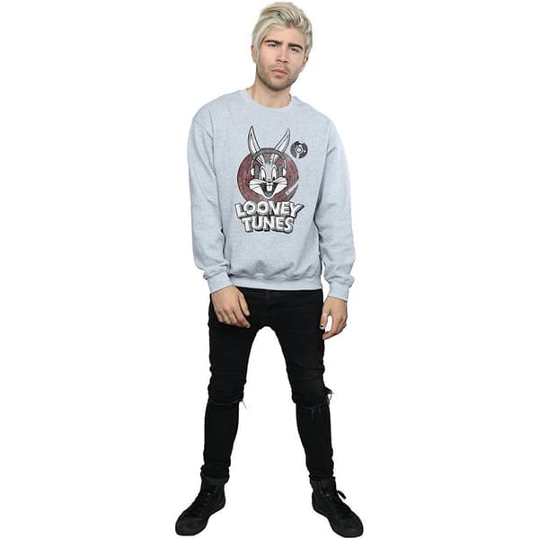 Looney Tunes Mens Bugs Bunny Circle Logo Sweatshirt