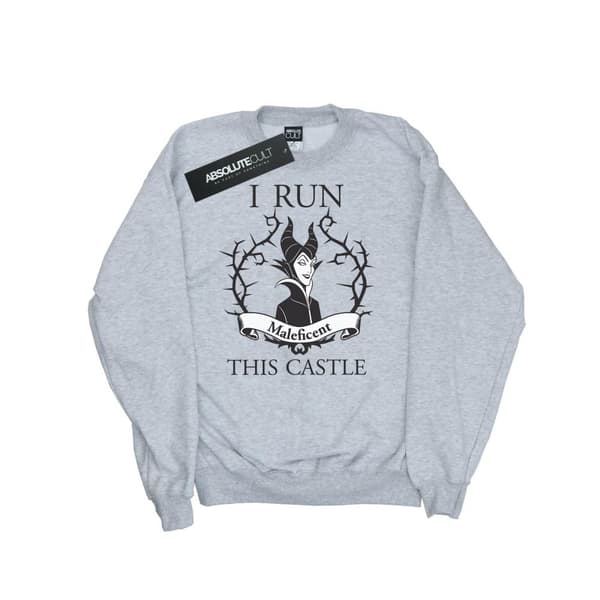 Maleficent Girls I Run This Castle Sweatshirt i bomull Sports Grey 5-6 Years