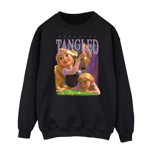 Tangled Dam/Tjej Rapunzel Montage Sweatshirt Black XXL