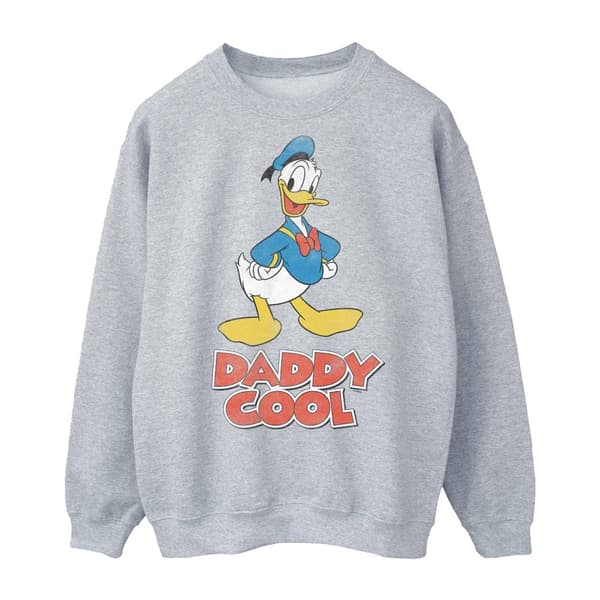 Disney Mens Daddy Cool Donald Duck Sweatshirt Sports Grey S