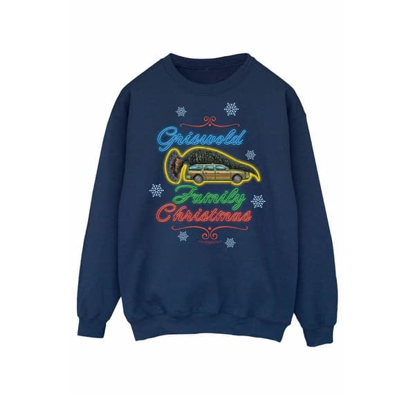 National Lampoon´s Christmas Vacation Womens/Ladies Griswold Family Christmas Sweatshirt Navy Blue L