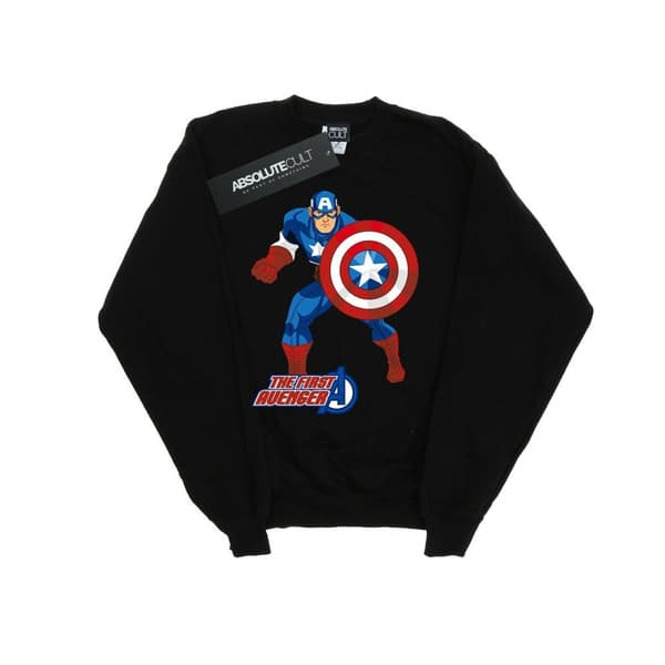 Captain America Unisex Adult The First Avenger Sweatshirt Black M