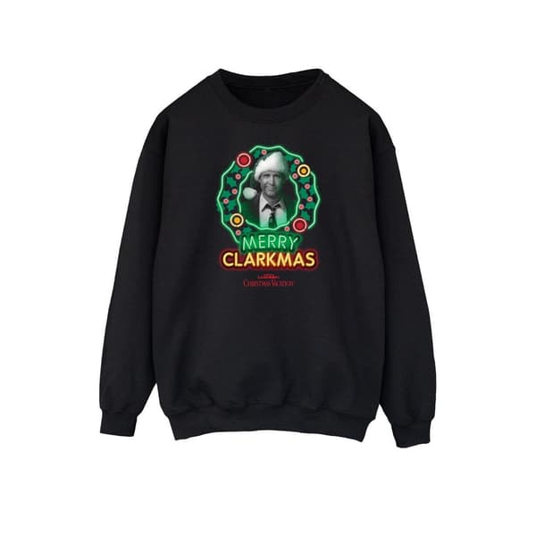 National Lampoon´s Christmas Vacation Mens Greyscale Clarkmas Christmas Sweatshirt