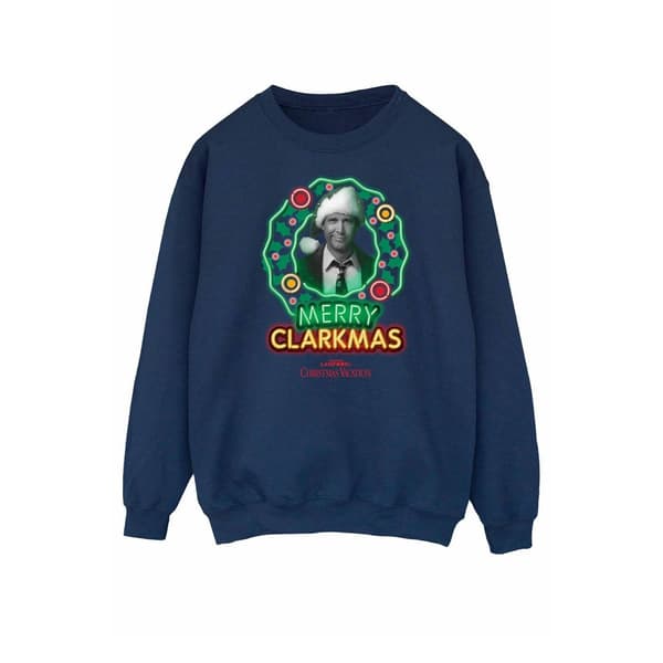 National Lampoon´s Christmas Vacation Mens Greyscale Clarkmas Christmas Sweatshirt