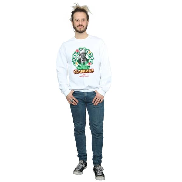 National Lampoon´s Christmas Vacation Mens Greyscale Clarkmas Christmas Sweatshirt