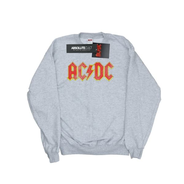 AC/DC Mens Distressed Logo Cotton Sweatshirt