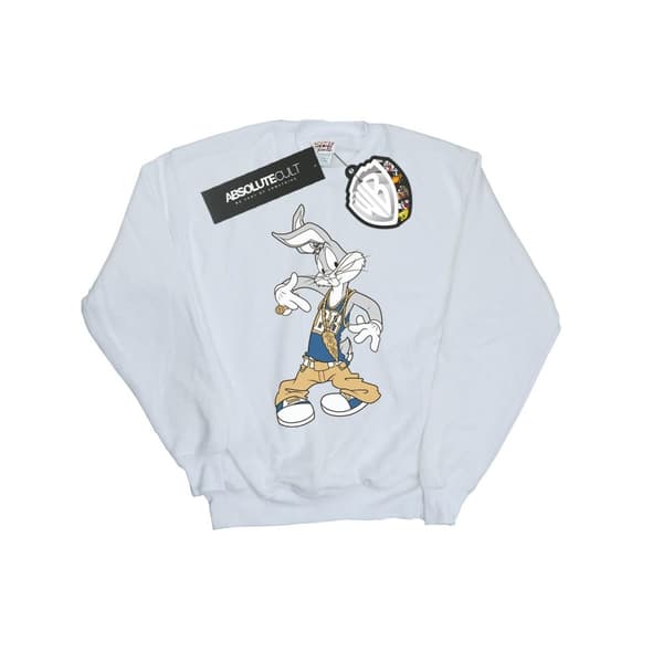 Looney Tunes Mens Rapper Bugs Bunny Sweatshirt | White | XXL | CDON