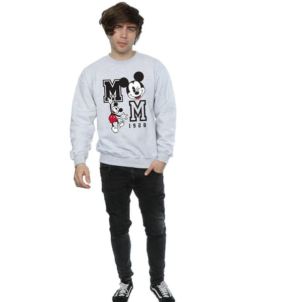 Disney Mens Jump And Wink Mickey Mouse Sweatshirt