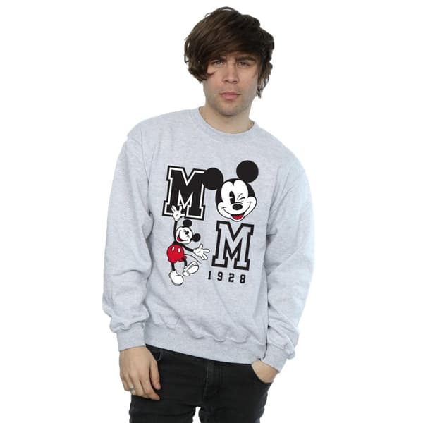 Disney Mens Jump And Wink Mickey Mouse Sweatshirt
