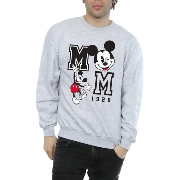 Disney Mens Jump And Wink Mickey Mouse Sweatshirt