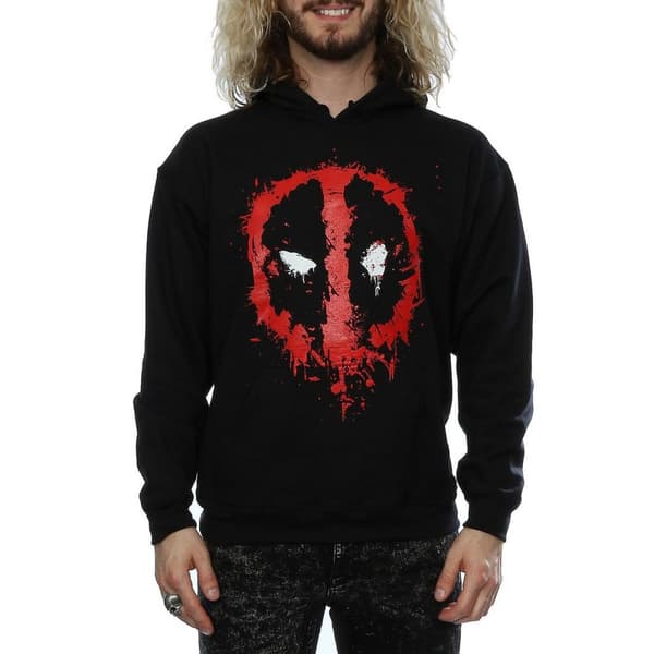 Deadpool Mens Splat Face Cotton Hoodie