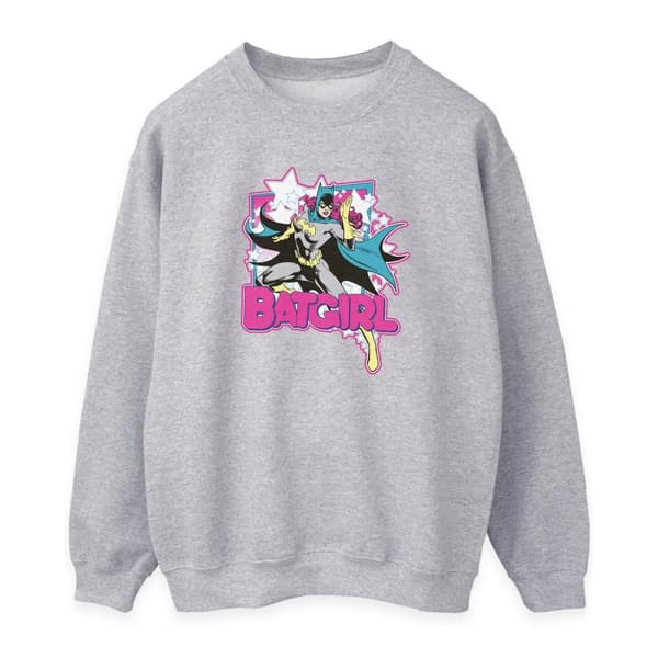 DC Comics Womens/Ladies Leap Batgirl Sweatshirt Heather Grey XXL