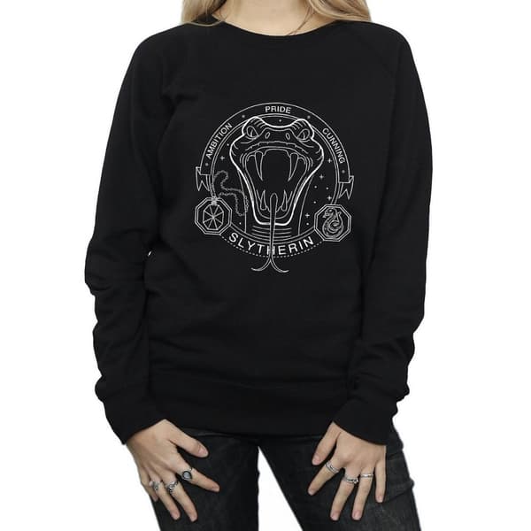 Harry Potter Slytherin-tröja i bomull för damer/damer Black XXL