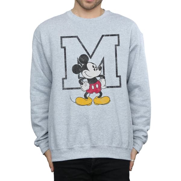 Disney Mens Classic M Mickey Mouse Sweatshirt