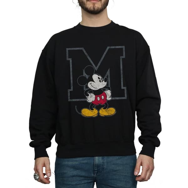 Disney Mens Classic M Mickey Mouse Sweatshirt