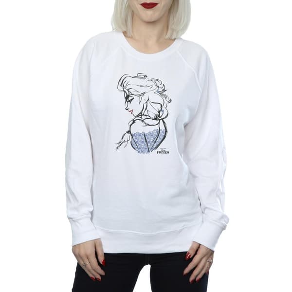 Frozen Dam/Tjej Elsa Sketch Sweatshirt i värmegrått