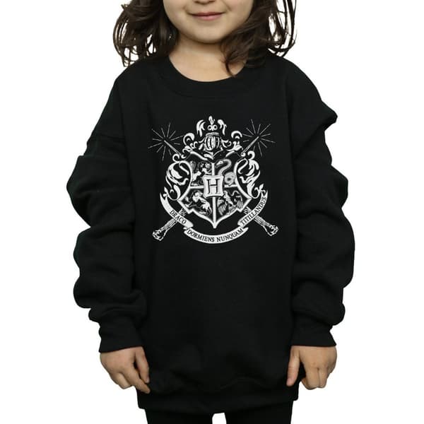 Harry Potter Girls Hogwarts Crest Wands Sweatshirt