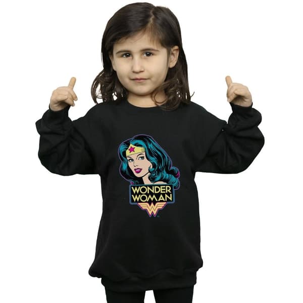 Wonder Woman Girls Head Cotton Sweatshirt