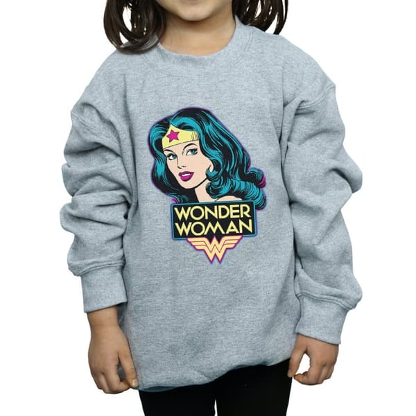 Wonder Woman Girls Head Cotton Sweatshirt