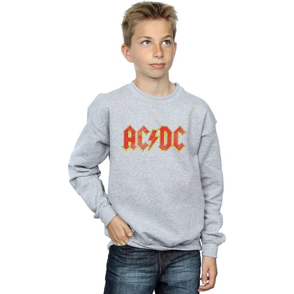 AC/DC Dam/kvinnor Distressed Logo Heather Sweatshirt