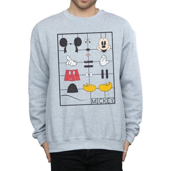 Disney Mens Mickey Mouse Construction Kit Sweatshirt
