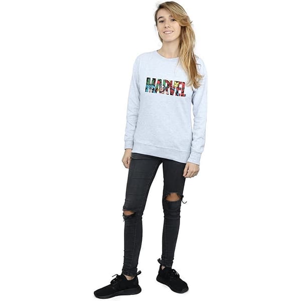 Marvel Womens/Ladies Infill Logo Heather Sweatshirt