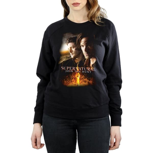 Supernatural Womens/Ladies Flaming Poster Sweatshirt