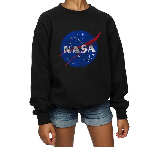 NASA Sweatshirt i bomull med tryckande logotyp för flickor