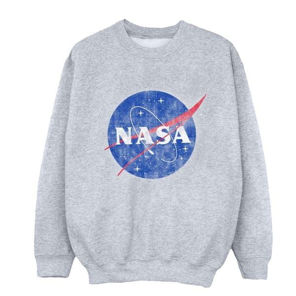 NASA Sweatshirt i bomull med tryckande logotyp för flickor