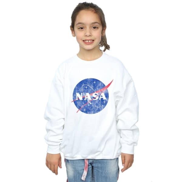 NASA Sweatshirt i bomull med tryckande logotyp för flickor