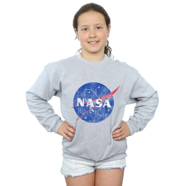 NASA Sweatshirt i bomull med tryckande logotyp för flickor